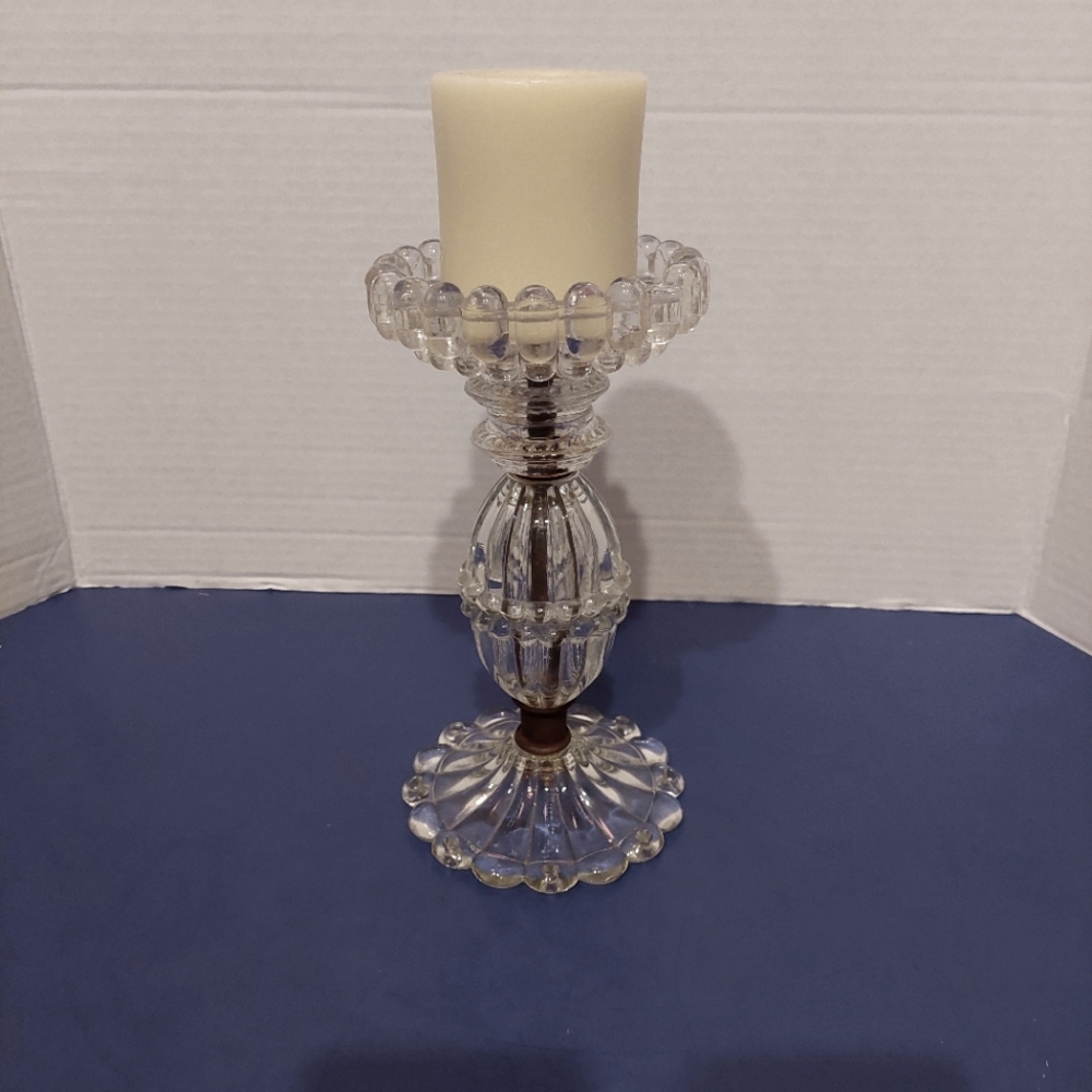 Vintage Crystal/ Glass Pillar Candle holder